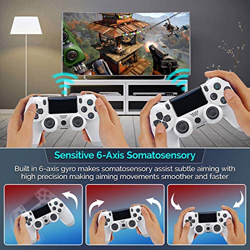 PRO Wireless Controller Works for Tesla 2020 Model 3 with 1,000mAh Battery/Built-in Speaker/Gyro/Motor Remote Bluetooth Slim Gamepad (White)