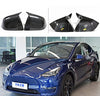 Real Carbon Fiber Horn Style Side Mirror Covers for Tesla Model Y (Gloss Carbon Fiber)