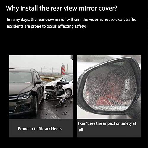 Car Rearview Mirror Cover Side for Tesla Model 3 Accessories Rain Guard Shield Rear View Mirror Guard Cover Trims ABS Car Exterior Accessory 2pcs (Black)