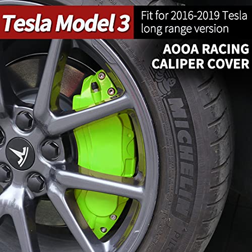 Aluminum Caliper Covers Green Cover Fits Tesla Model 3 Long Range Version（set of 4）