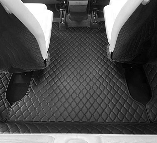 Tesla Model X 6 Seat Floor Mats All-Weather PU Leather Mats Include Front and Rear Trunk Mat