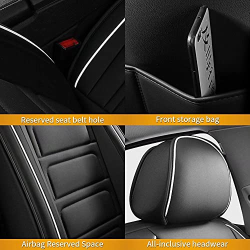 Car Seat Covers Custom Fit Full Set Seat Covers Compatible with Nissan Leaf 2011-2022 Waterproof Faux Leather Vehicle Cushion Cover with Airbag