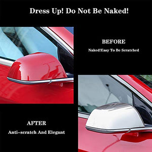 Side Mirror Cover for Tesla Model 3 ABS Chrome Plating Outside Mirrors Cap Replacement Decoration (Pack of 2)