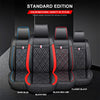 Front & Rear Seat Covers with Headrest Backrest Cushions for Chevy Chevrolet Bolt EV EUV Car Seat Cover Luxury Leather Fashionable Comfortable Black×Red