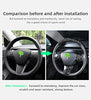 Lower Carbon Fiber Embedded Steering Wheel Cover for Tesla Model 3 & Y (Forged Bright Carbon Fiber)
