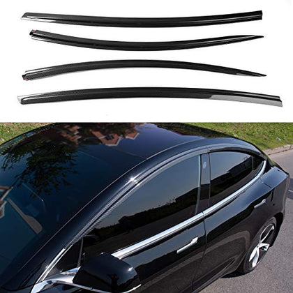 Tesla Model 3 Wind/Rain Window Visors (Carbon Fiber)
