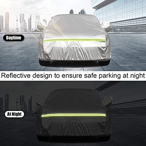 Car Cover Compatible with Volkswagen VW lD.3 ID.4 T-Cross T-ROC UP! All-Weather Protection Outdoor Car Cover Waterproof Windproof dust-Proof Anti-Snow (Color : Silver, Size : ID.4)