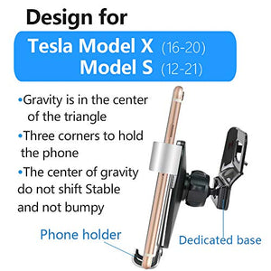 Car Phone Holder for 2016-2020 Tesla Model X and 2012-2021 Tesla Model S [Big Phones with Case Friendly] Auto Accessories Navigation Bracket Interior Decoration Mobile Cellphone Mount