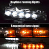 LED White Daytime Running Lights+Amber Dynamic Sequential Turn Signal Fog Lights for Tesla Model 3 & Model Y