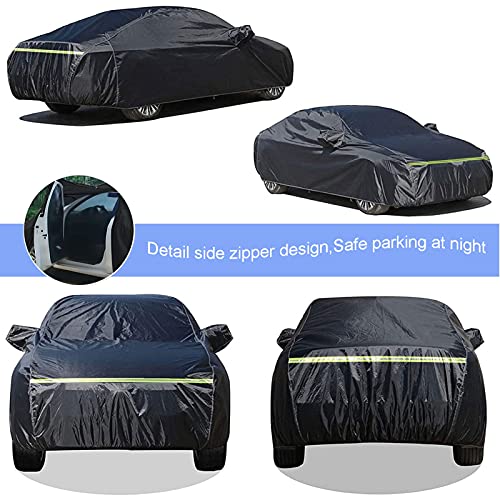 Car Cover Compatible with Volkswagen VW lD.3 ID.4 T-Cross T-ROC UP! All-Weather Protection Outdoor Car Cover Waterproof Windproof dust-Proof Anti-Snow (Color : Black, Size : ID.4)