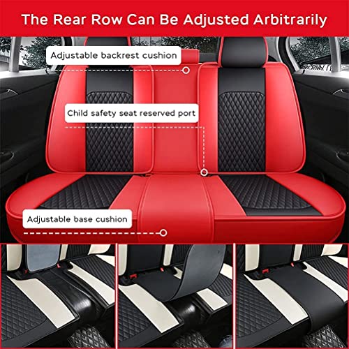 Front & Rear Seat Covers for Chevy Chevrolet Bolt EV EUV Car Seat Cover Luxury PU Leather Comfortable Stylish Black×Red