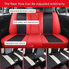 Front & Rear Seat Covers with Headrest Backrest Cushions for Chevy Chevrolet Bolt EV EUV Car Seat Cover Luxury PU Leather Comfortable Stylish Black×Red