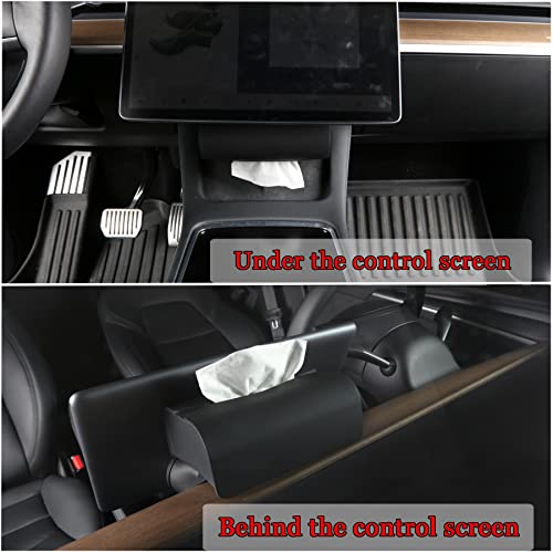 Tesla 3 Y S X Car Tissue Holder Non-Slip Silicone Auto Tissue Box Accessories with Elastic Band for Vehicle Armrest Box Seat Back