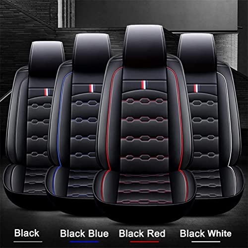Front & Rear Seat Covers with Headrest Backrest Cushions for Chevy Chevrolet Bolt EV EUV Car Seat Cover Luxury PU Leather Breathable Comfortable Black