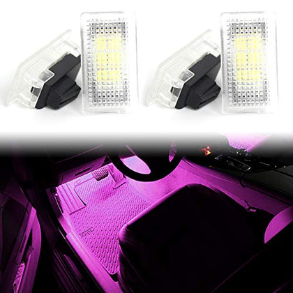 Tesla Car Interior LED Lights Bulbs Kit, Prying Tool Tesla Model Accessories Replacement Lights Fit for Tesla Model 3 Model S Model X Model Y(4 Pack/Pink)