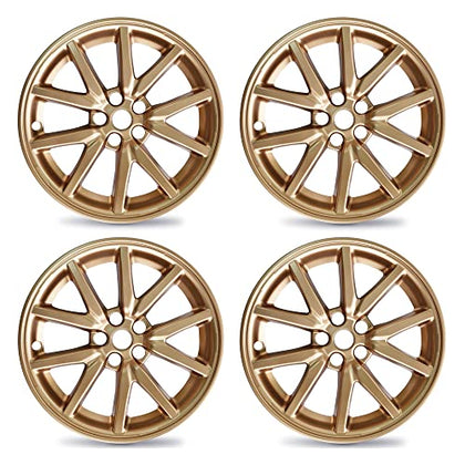 18-Inch Hub Caps fits 2017-2022 Tesla Model 3, Replacement Wheel Covers (Set of 4) (Metallic Gold)