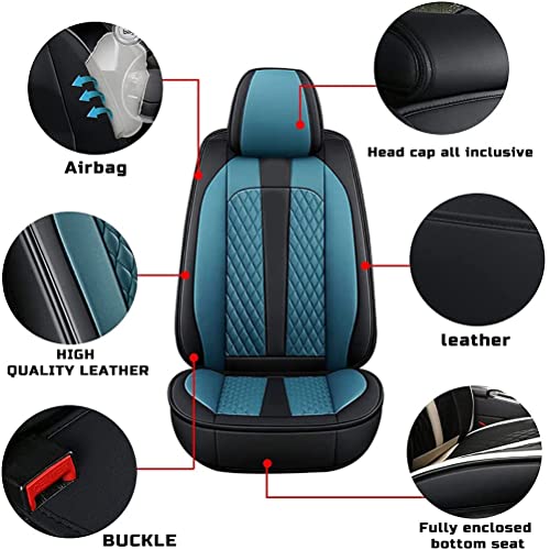 Front Seat Covers for Chevy Chevrolet Bolt EV EUV Car Seat Cover Luxury PU Leather Comfortable Stylish Black×Blue