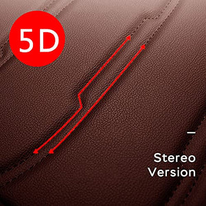 Car Seat Cover Fit for Audi Q2 Q3 Q5 Q7 TT R8 RS e-tron Faux Leather Front Rear 5-seat Covers Non-Slip Waterproof Deluxe Edition (Balck-Coffee)