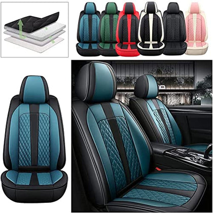 Front Seat Covers for Chevy Chevrolet Bolt EV EUV Car Seat Cover Luxury PU Leather Comfortable Stylish Black×Blue