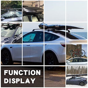 Noiseless Cross Bar Fits for Tesla Model Y 2020 2021 2022 Roof Rack Mechanism Black Matte Aluminum Anti-Corrosion Crossbars