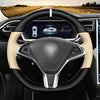 Matte Carbon Fiber + Leather Steering Wheel Cover for Tesla Model S 2012-2020 & Model X 2016-2020