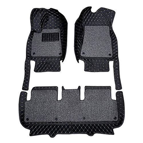 Custom Double Layered Fully Surrounded Waterproof All-Weather Nonslip Front and Second Row Floor Mats for 2019-2022 Tesla Model 3 (Black)