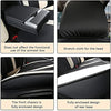 Front & Rear Seat Covers with Headrest Backrest Cushions for Chevy Chevrolet Bolt EV EUV Car Seat Cover Luxury PU Leather Comfortable Stylish Black×Beige