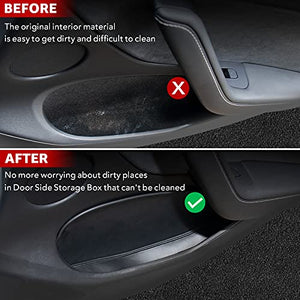 Tesla Model Y Leather Door Side Storage Box Protector Door Organizer Tray