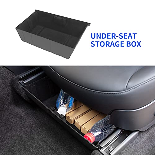 Storage Organizer Set(Two Under Seat Organizer Trays & One Rear Organizer Box) for 2020-2022 Tesla Model Y (3 Piece Set)
