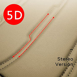 Car Seat Cover Fit for Audi Q2 Q3 Q5 Q7 TT R8 RS e-tron Faux Leather Front Rear 5-seat Covers Non-Slip Waterproof Deluxe Edition (Beige)