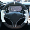 Black & White Braided Steering Wheel Cover for 2016-2020 Tesla Model S & Model X
