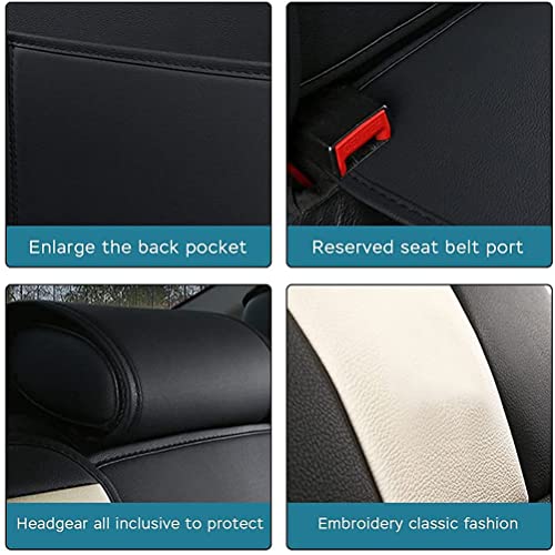 Front & Rear Seat Covers for Chevy Chevrolet Bolt EV EUV Car Seat Cover Luxury PU Leather Comfortable Stylish Black×Blue