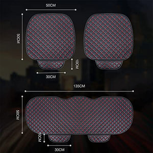 1 Piece Back Row Car Interior Seat Cushion Cover for Jaguar E-PACE F-PACE I-PACE XE XF XFR XJ6 X-Type S-Type PU Leather Diamond Mats (Beige)