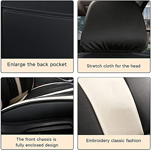 Front Seat Covers for Chevy Chevrolet Bolt EV EUV Car Seat Cover Luxury PU Leather Comfortable Stylish Black×Beige