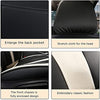 Front Seat Covers with Headrest Backrest Cushions for Chevy Chevrolet Bolt EV EUV Car Seat Cover Luxury PU Leather Comfortable Stylish Black×Beige