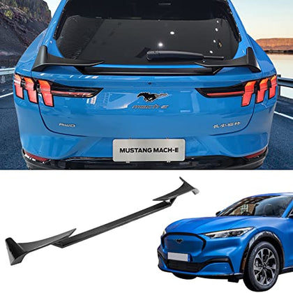 2021 2022 Mustang Mach-e Sport Spoiler Wing Rear Trunk Lid Spoiler Wing for Mustang Mach e /Mustang Mach-E GT Accessories (Sport Style,Glossy Carbon Fiber Pattern)