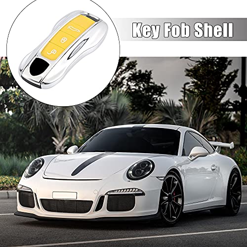 1 Set Silver Tone Painted Key Cover Fob Shell Cover for Porsche Panamera Cayenne Taycan