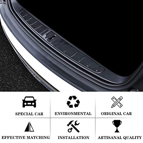 Front & Rear Stainless Steel Trunk Bumper Protector Guard Sill Plates for 2016-2020 Tesla Model X  (Imitation Carbon Fiber)