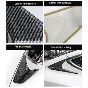 Rear Spoiler Wing for Tesla Model 3 Accessories Carbon Fiber Style Car Exterior Accessory Side Beveled Window Cover Trim Tesla Auto Accessory (Carbon fiber)