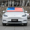 Foldable UV Reflecting Front Windshield Sunshade with Printed American Flag for Tesla Model 3 & Y