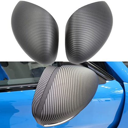 Car Rearview Mirror Cover For Ford Mustang Mach-E 2021, Carbon Fibre/Chrome Plated Full Side Reversing Mirror 2Pcs (matte carbon fiber)