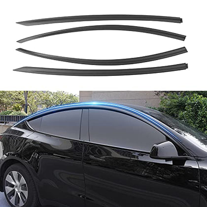 Tesla Model Y Rain/Wind Vent & Window Visors (Matte Black)