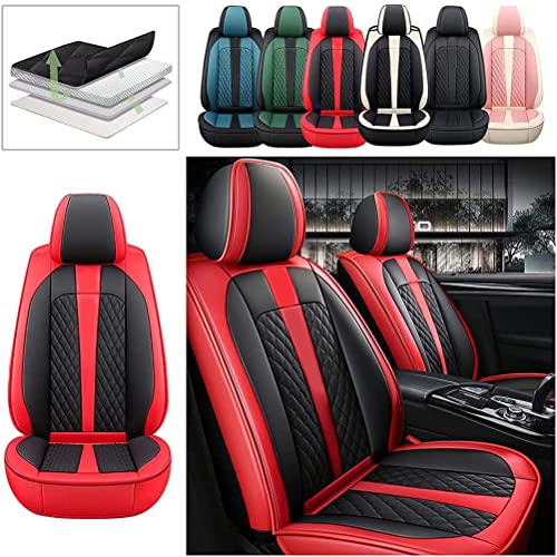 Front Seat Covers for Chevy Chevrolet Bolt EV EUV Car Seat Cover Luxury PU Leather Comfortable Stylish Black×Red