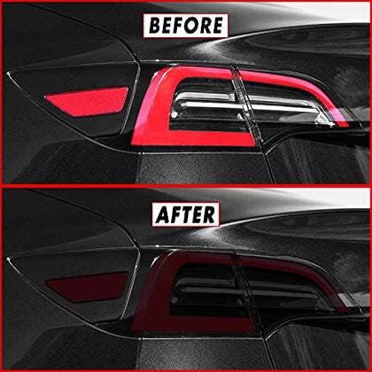 PreCut Vinyl Smoke Tint for 2017-2022 Model 3 Tail Light & Reflector (1. Full Taillight, 20% Dark Smoke)
