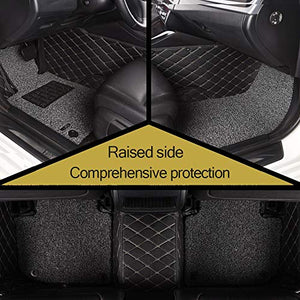 Custom Double Layered Fully Surrounded Waterproof All-Weather Nonslip Front and Second Row Floor Mats for 2019-2022 Tesla Model 3 (Black)