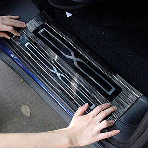 Stainless Steel Black Titanium Door Scuff Plate for Tesla Model X 2016-2020 (Set of 6 Plates)