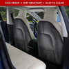 Tesla Model 3 & Y Black Leather Seat Back Kick Protector/Kick Mat with Storage Bag Black (2 Piece Set)