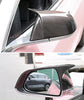 Real Carbon Fiber Horn Style Side Mirror Covers for Tesla Model Y (Matte Carbon Fiber)