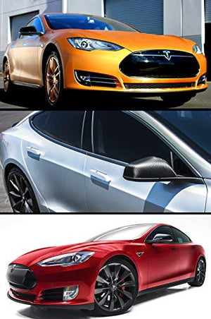 Real Carbon Fiber Side View Mirror Covers for Tesla Model S 2012-2019