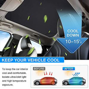Sunroof Sunshade for Ford Mustang Mach E 2021 2022 Mach-E (NOT for Ford Mustang) Window Sun Shade Foldable Sun Shield Upgrade Reflective Polyester Cover Block Heat and Sun